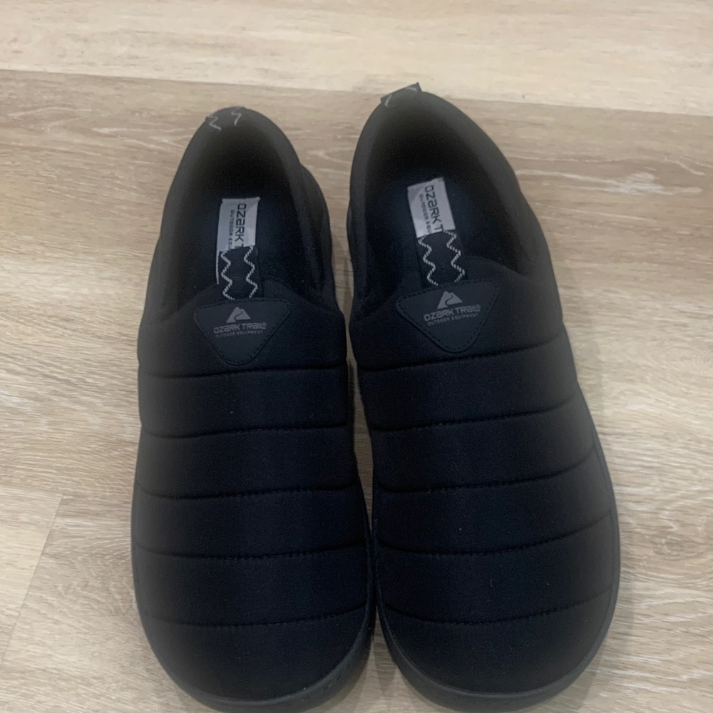 Ozark Trail Men's Black Quilted Slip-Ons